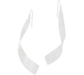 RLM Bronze White Tone Twisted Stick Earrings